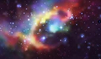 Raum Hintergrund mit realistisch Nebel und leuchtenden Sterne. Magie bunt Galaxis mit Sternenstaub vektor