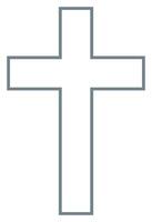 korsa av kristen krucifix. enkel logotyp ikon av kristen symbol av kyrka av Jesus. tecken av katolik, religiös och ortodox tro vektor