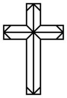 Kreuz von Christian Kruzifix. einfach Logo Symbol von Christian Symbol von Kirche von Jesus. Zeichen von katholisch, religiös und orthodox Vertrauen Kunst Deko vektor