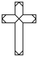 Kreuz von Christian Kruzifix. einfach Logo Symbol von Christian Symbol von Kirche von Jesus. Zeichen von katholisch, religiös und orthodox Vertrauen vektor