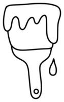Hand gezeichnet Gekritzel Linie Bürste und fallen Gemälde Illustration Reparatur Symbol. Element von Design vektor