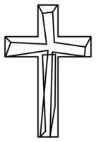 korsa av kristen krucifix. enkel logotyp ikon av kristen symbol av kyrka av Jesus. tecken av katolik, religiös och ortodox tro vektor
