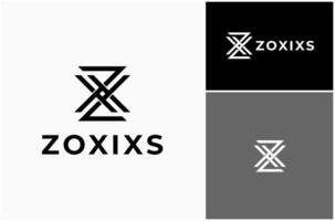 brev xz zx initialer monogram modern geometrisk text mark logotyp design illustration vektor