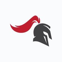 spartansk eller gladiator hjälm logotyp design vektor
