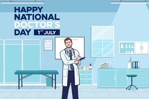 Banner von National Ärzte Tag. vektor
