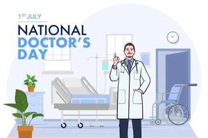 Banner von National Ärzte Tag. vektor
