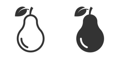 päron ikon isolerat på en vit bakgrund. illustration. vektor