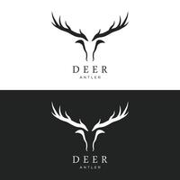 Hirsch Geweih und Jahrgang Hirsch Kopf Logo Vorlage design.logo zum Abzeichen, Hirsch Jäger, Abenteuer und Tierwelt. vektor