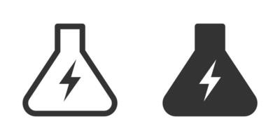 laboratorium flaska med blixt- ikon inuti. illustration. vektor