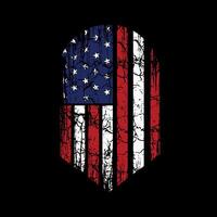 amerikanisch Flagge Illustration, Veteran, Grunge, Freiheit, isoliert auf schwarz Hintergrund vektor