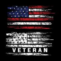 amerikan flagga illustration, veteran, grunge, frihet, isolerat på svart bakgrund vektor