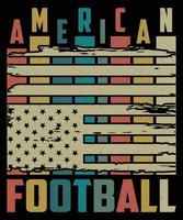 American Football Vintage-Vektordruck für Jungensportbekleidung in benutzerdefinierten Farben T-Shirt-Design vektor
