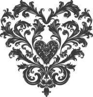 Silhouette Feuerstelle gestalten Barock Ornament mit Filigran Blumen- Element schwarz Farbe nur vektor