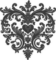 Silhouette Feuerstelle gestalten Barock Ornament mit Filigran Blumen- Element schwarz Farbe nur vektor