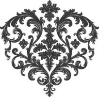 Silhouette Feuerstelle gestalten Barock Ornament mit Filigran Blumen- Element schwarz Farbe nur vektor