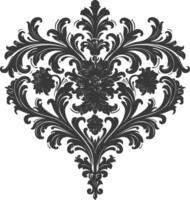 Silhouette Feuerstelle gestalten Barock Ornament mit Filigran Blumen- Element schwarz Farbe nur vektor