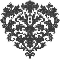 Silhouette Feuerstelle gestalten Barock Ornament mit Filigran Blumen- Element schwarz Farbe nur vektor