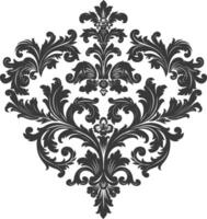 Silhouette Feuerstelle gestalten Barock Ornament mit Filigran Blumen- Element schwarz Farbe nur vektor