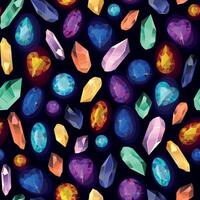 nahtlos Muster mit Kristalle und Edelsteine von anders gestalten und Farbe vektor