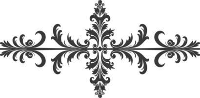 Silhouette horizontal Linie Teiler mit Barock Ornament schwarz Farbe nur vektor