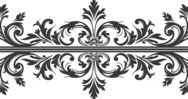 Silhouette horizontal Linie Teiler mit Barock Ornament schwarz Farbe nur vektor