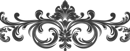 Silhouette horizontal Linie Teiler mit Barock Ornament schwarz Farbe nur vektor