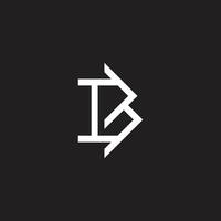 brev bh abstrakt linje geometrisk enkel logotyp vektor