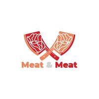 slaktare kött skiva kniv symbol logotyp vektor