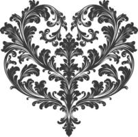 Silhouette Feuerstelle gestalten Barock Ornament mit Filigran Blumen- Element schwarz Farbe nur vektor