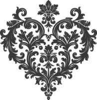 Silhouette Feuerstelle gestalten Barock Ornament mit Filigran Blumen- Element schwarz Farbe nur vektor