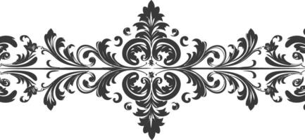 Silhouette horizontal Linie Teiler mit Barock Ornament schwarz Farbe nur vektor