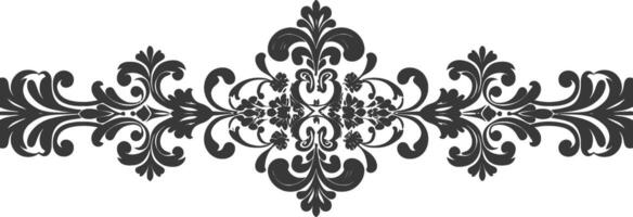 Silhouette horizontal Linie Teiler mit Barock Ornament schwarz Farbe nur vektor