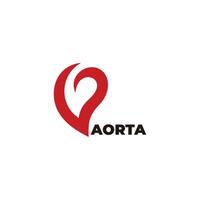 Aorta Herz rot Blut Logo vektor