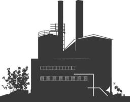 silhuett industriell byggnad fabrik svart Färg endast vektor
