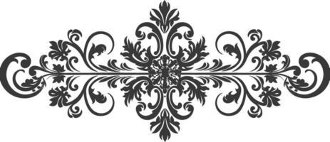 Silhouette horizontal Linie Teiler mit Barock Ornament schwarz Farbe nur vektor