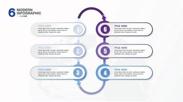 Blau Ton Kreis Infografik mit 6 Schritte, Prozess oder Optionen. vektor