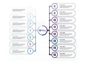 Infografik Prozess Design mit Symbole und 15 Optionen oder Schritte. vektor