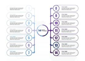 infographic bearbeta design med ikoner och 14 alternativ eller steg. vektor