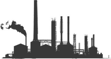 Silhouette industriell Gebäude Fabrik schwarz Farbe nur vektor