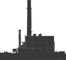 Silhouette industriell Gebäude Fabrik schwarz Farbe nur vektor