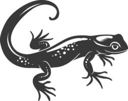 Silhouette Salamander Tier schwarz Farbe nur vektor