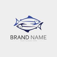 fisk och fiske logotyp vatten- design djur- illustration vektor