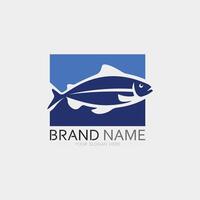 Fisch und Angeln Logo Wasser- Design Tier Illustration vektor