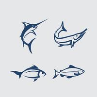 Fisch und Angeln Logo Wasser- Design Tier Illustration vektor