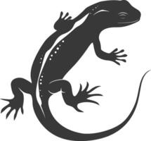 Silhouette Salamander Tier schwarz Farbe nur vektor