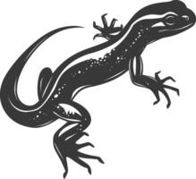 Silhouette Salamander Tier schwarz Farbe nur vektor