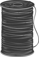 silhuett sömnad tråd rulla svart Färg endast vektor