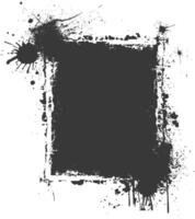 silhuett stencil ram smutsig textur rektangel gräns svart Färg endast vektor