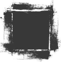 Silhouette Schablone Rahmen schmutzig Textur Rechteck Rand schwarz Farbe nur vektor