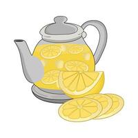 Illustration von Zitrone Saft im Teekanne vektor